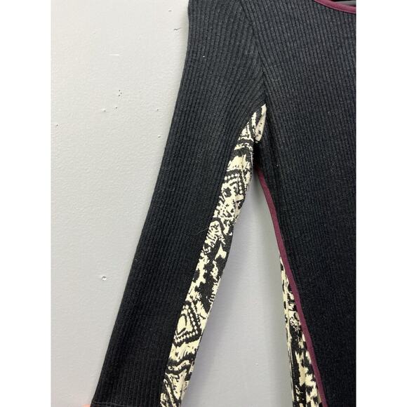 THML Sweater Dress Womens XS Black Multi Button Back Mixed 3/4 sleeves - Picture 9 of 9